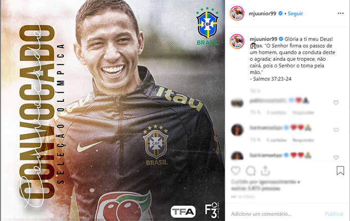 Divulgação Redes Sociais - Jogador assisense Mauro Júnior foi convocado para os amistosos da Seleção Olímpica do Brasil