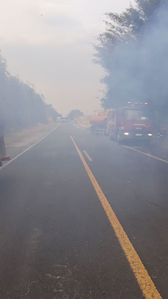 Divulgação - Rodovia estava sem visibilidade devido à queimada em vegetação