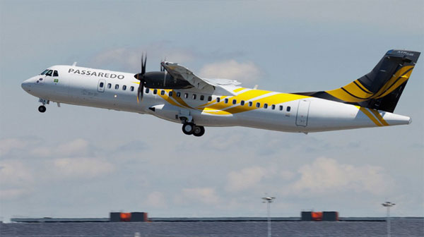 Divulgação - Aeronave ATR-72 da Passaredo tem capacidade para 70 passageiros