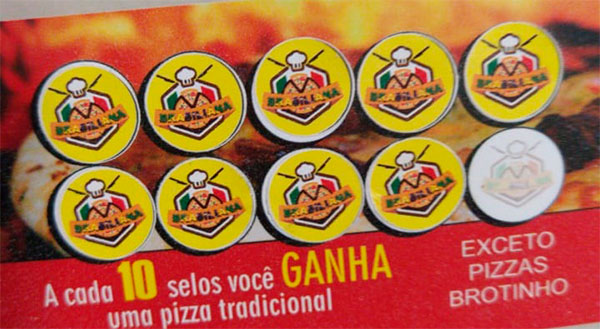 Aproveite o cartão fidelidade da Brasiliana Pizzaria!