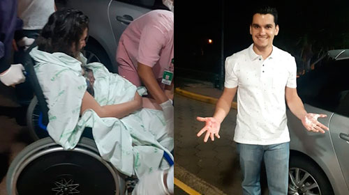 Divulgação - Bombeiro faz parto do filho na porta de hospital em Bauru — Foto: Saulo dos Santos Vitale/Arquivo pessoal