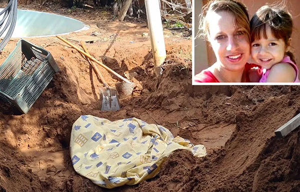 divulgação - Mãe e filha foram encontradas enterradas no quintal de casa em Pompeia