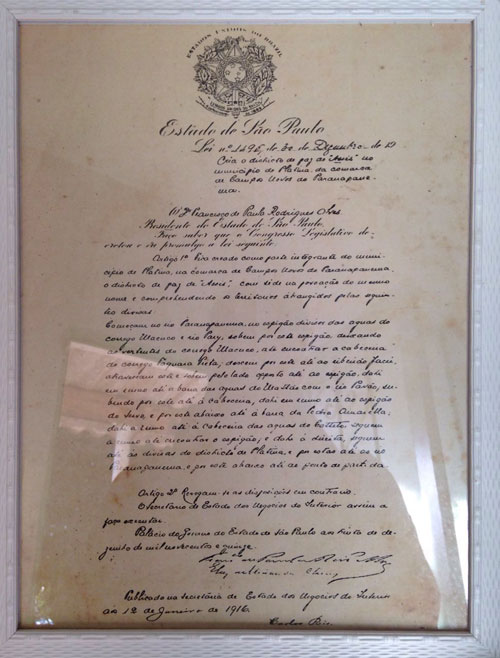 Divulgação - Documento fornecido por Monsenhor Floriano de Oliveira Garcez, obtido junto à Assembleia Legislativa do Estado de São Paulo - Lei Estadual nº 1.581 de 20 de dezembro de 1917, comprova a data de emancipação do Município de Assis