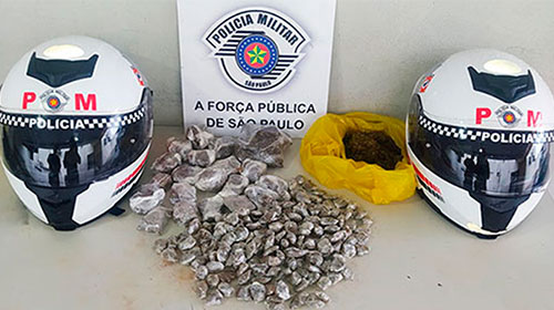 Divulgação - Polícia apreendeu 199 porções de maconha