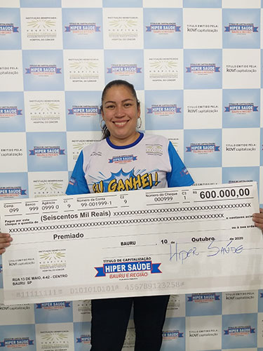 Gisele Alves Valini ganhou sozinha R$ 600 mil