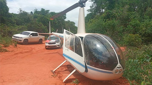 Divulgação - Helicóptero transportava grande quantidade de drogas - Foto: Reprodução Marília Notícias