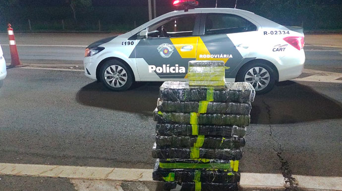 Divulgação - Droga apreendida na Avenida Orlando Quagliato - Foto: Divulgação Polícia Rodoviária