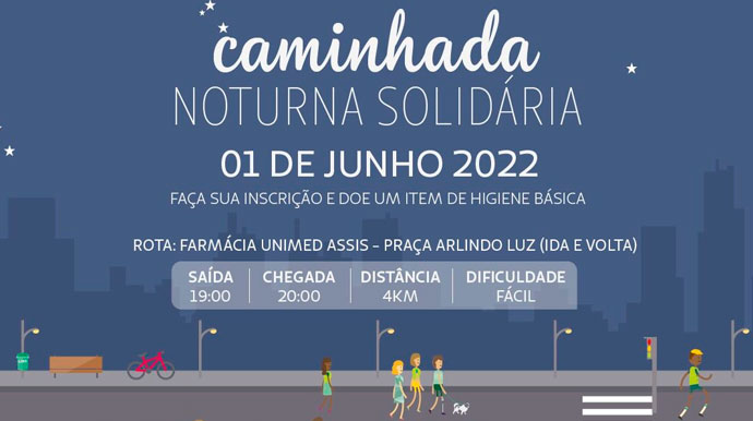 Rotary promove 'Caminhada Noturna Solidária' em Assis