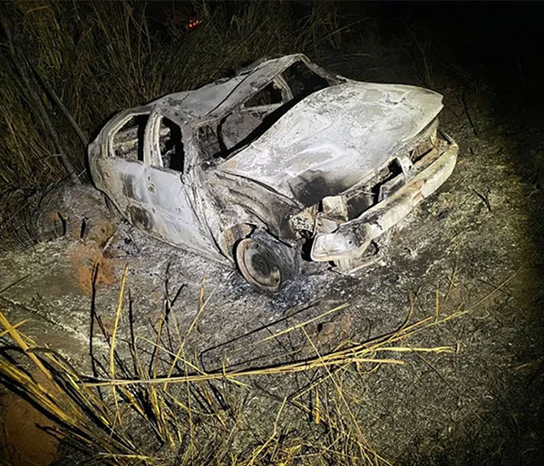 Divulgação - Foi constatado que o veículo em chamas havia sido furtado pouco tempo antes em Estrela do Norte - Foto: Divulgação