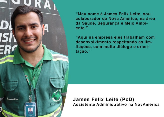 Divulgação - Colaborador James (PcD) - Foto: Divulgação NovAmérica