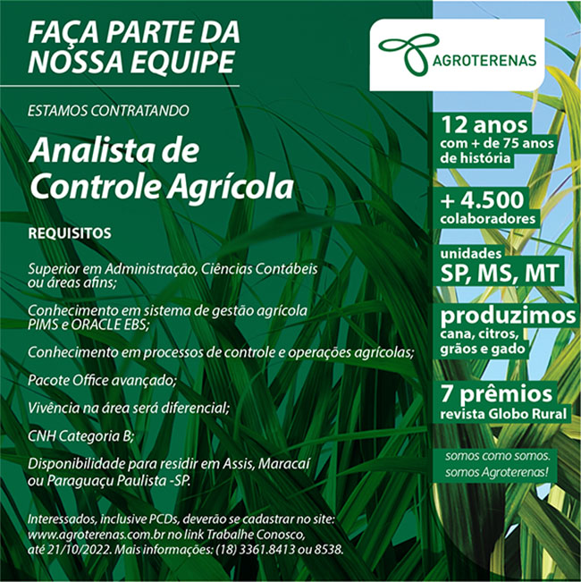 Divulgação - Analista de Controle Agrícola - Foto: Divulgação