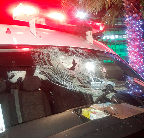divulgação - Ambulância atingida com pedra em viaduto de Assis - Foto: Divulgação
