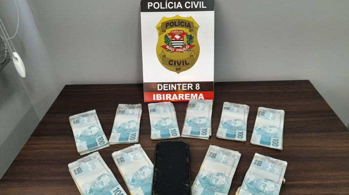 divulgação - Dinheiro furtado em lotérica de Ibirarema - Foto: Divulgação