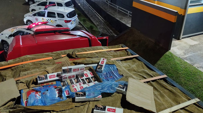 divulgação - Cigarros apreendidos em carga de caminhão - Foto: Divulgação
