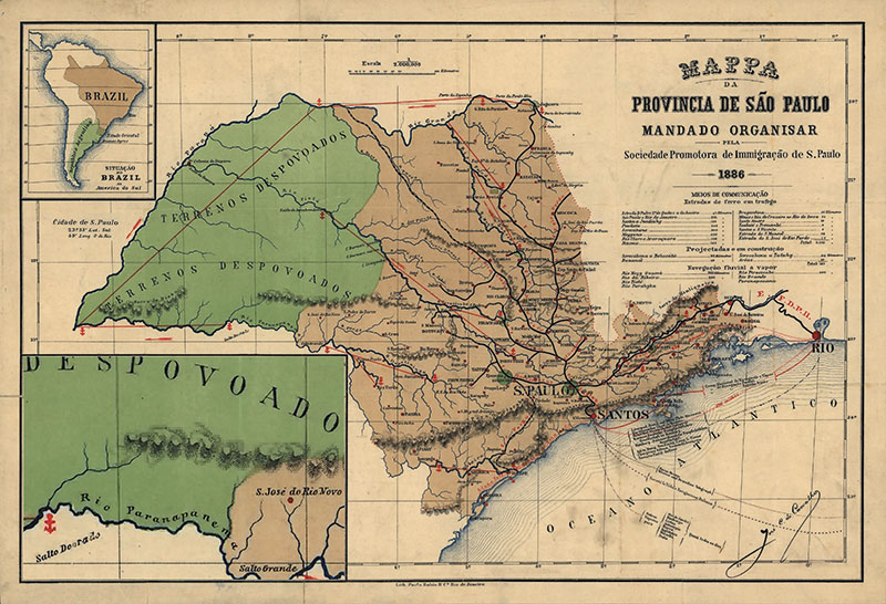 Mapa do Estado de São Paulo - Foto acervo Luis Carlos de Barros