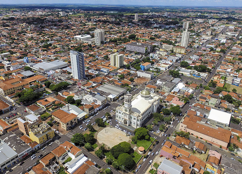Vista aérea parcial de Assis (centro) -  Foto acervo Luis Carlos de Barros