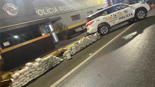 Divulgação/Polícia Militar Rodoviária - Polícia Rodoviária apreendeu 99 pacotes de skank e três tabletes de cocaína, em Presidente Prudente (SP) — Foto: Polícia Militar Rodoviária