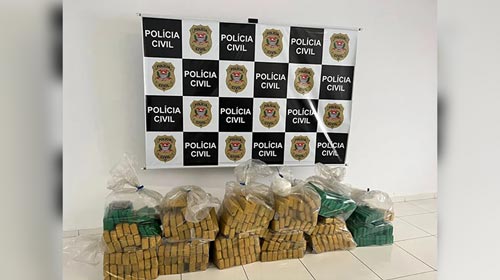 Divulgação/Polícia Militar - Operação policial resulta na apreensão de mais de 230 quilos de maconha em Tupã - FOTO: Polícia Militar de Tupã