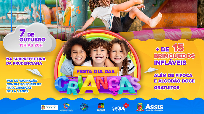 Prefeitura de Assis/Divulgação - Prefeitura de Assis promove festa do Dia das Crianças neste sábado, a partir das 15h - FOTO: Prefeitura de Assis/Divulgação