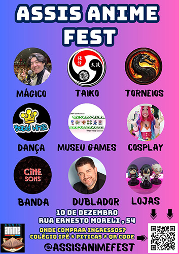 Divulgação/Assis Anime Fest - Assis Anime Fest contará com várias atrações - Foto: Divulgação/Assis Anime Fest