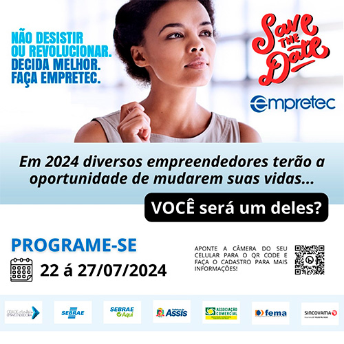 Divulgação/Sebrae - O seminário será realizado dos dias 22 a 27 de julho das 08h às 18h na ACIA - Foto: Divulgação/Sebrae
