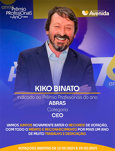 Divulgação - CEO da Rede Supermercados Avenida, Kiko Binato, já foi premiado em 2023 - Foto: Divulgação