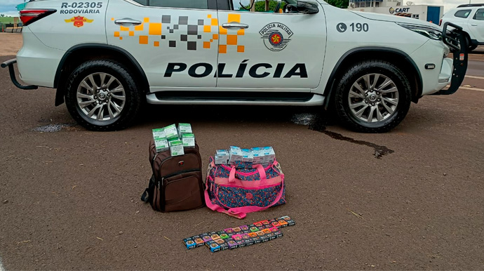 Reprodução/Polícia Militar Rodoviária - Homem é preso por contrabando de anabolizantes em Santa Cruz do Rio Pardo - Foto: Reprodução/Polícia Militar Rodoviária