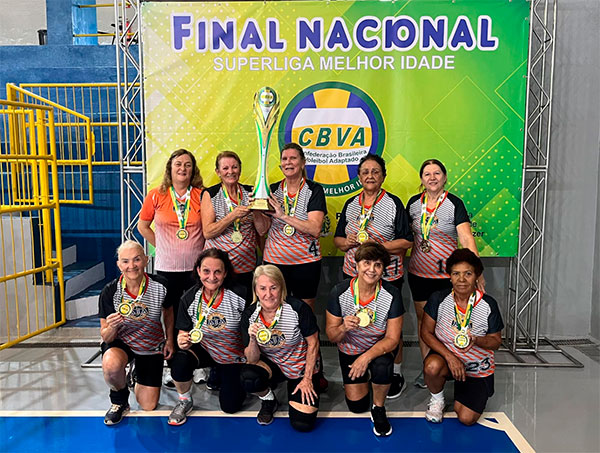 Divulgação/Secretaria de Esportes - Assis é campeã nacional de vôlei adaptado na categoria 68+ em Santa Fé do Sul - Foto: Secretaria de Esportes