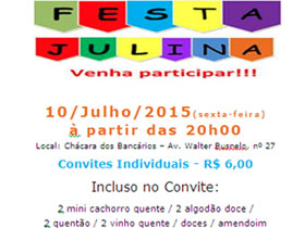 Sindicato dos Bancários promove Festa Julina dia 10 de julho