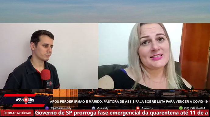 Após perder irmão e marido, pastora de Assis fala sobre luta para vencer a COVID-19