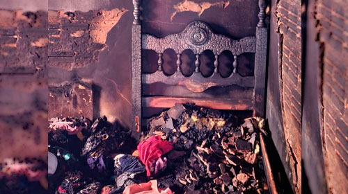 Incêndio destrói parte de casa em Cândido Mota