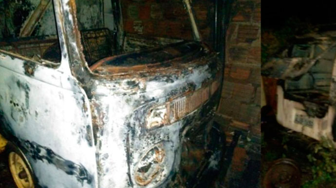 Irmãos brigam e provocam incêndio em Kombi em Palmital
