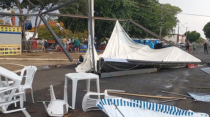 Tempestade prevista para Assis desvia, mas causa estragos em Paraguaçu Paulista