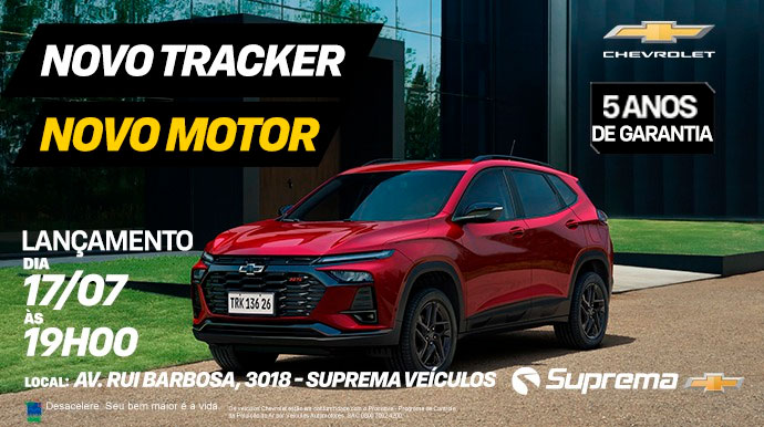 Suprema Chevrolet lança novo Tracker nesta quinta-feira com coquetel em ...