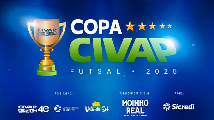 Pompeia aplica goleada e São Pedro do Turvo segue 100% na Copa CIVAP de Futsal 2025