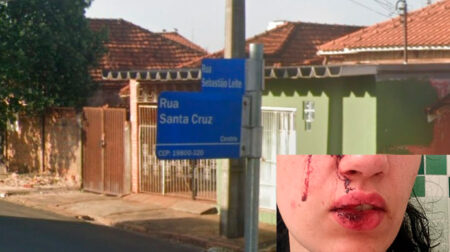 Agressão aconteceu no cruzamento entre a R. Sebastião Leite do Canto e a R. Santa Cruz - FOTO: Divulgação