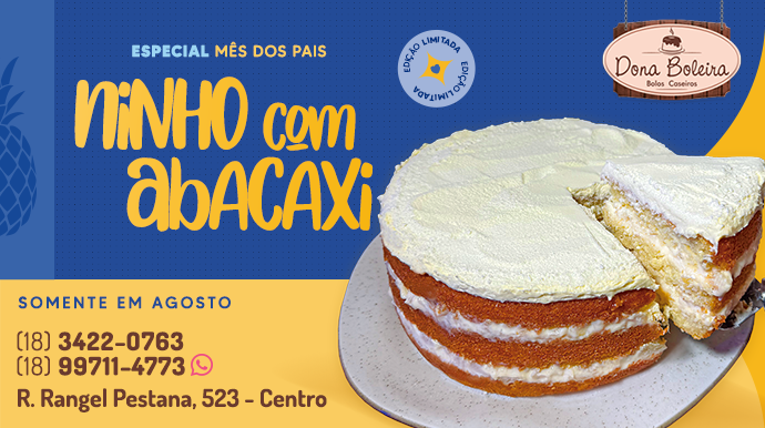 Dona Boleira lança edição limitada de bolo Ninho com Abacaxi para o Dia dos Pais