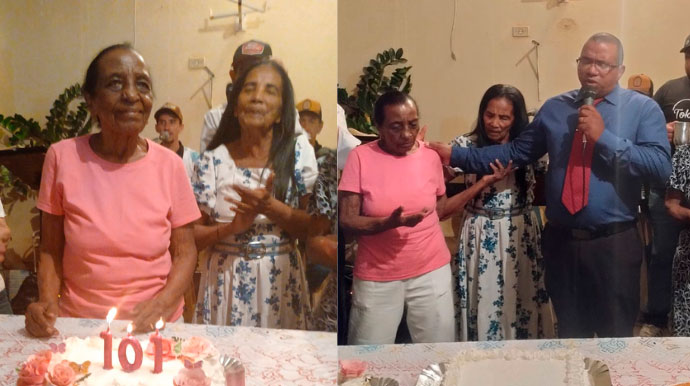 A comemoração contou com um momento especial de oração, em agradecimento por mais de um século de vida. Foto: Arquivo Pessoal/ Imagens Cedidas