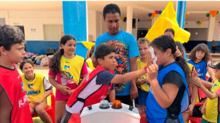 O 1º Acampamento Férias Divertidas, marcou o encerramento do Projeto Férias Divertidas. Foto: Prefeitura de Florínea.