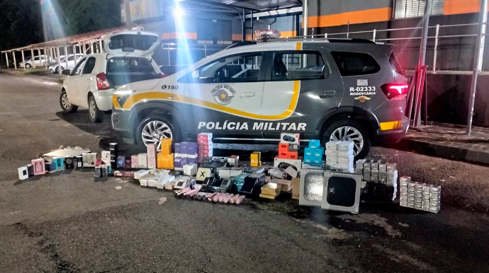 Carga de R$ 150 mil em contrabando é apreendida na Raposo Tavares, em Salto Grande