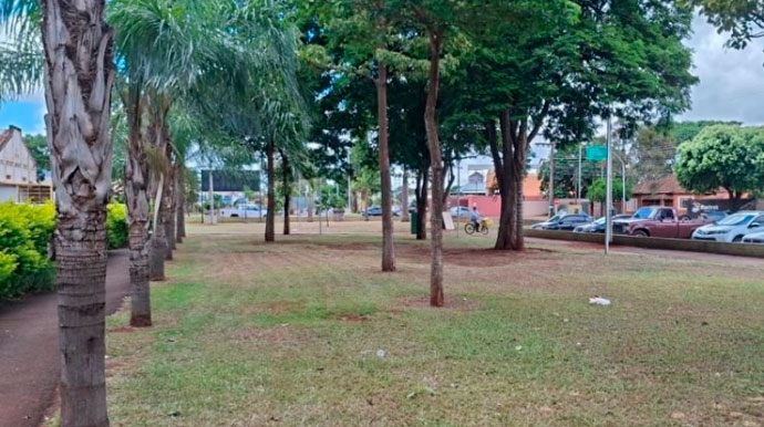 Áreas do Centro e dos bairros foram roçadas. Foto: Prefeitura/ Divulgação