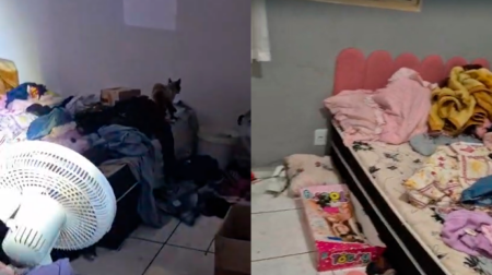 Imagens da casa onde a criança foi encontrada - FOTO: Conselho Tutelar/Divulgação