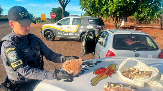 Drogas apreendidas após a perseguição - FOTO: Polícia Rodoviária/Divulgação