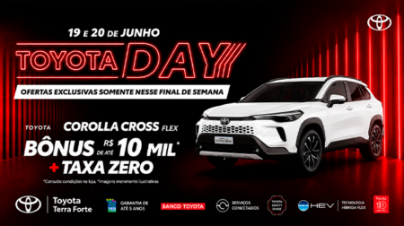 Toyota Day traz condições especiais com taxa zero e R$ 10 mil de bônus neste fim de semana em Assis FOTO: Divulgação