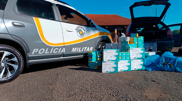 Produtos foram apreendidos e encaminhados para a Receita Federal de Bauru - FOTO: Polícia Militar Rodoviária/Divulgação