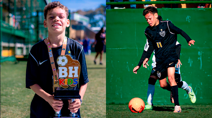 Menino de Assis é aprovado nas categorias de base do Atlético Mineiro e se destaca no Sub-9 do clube Enzo jogando pelo Atletico Mineiro - FOTO: Enviada ao Portal AssisCity