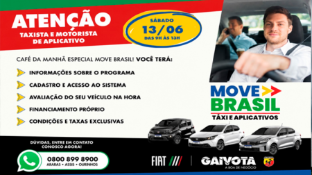 Fiat Gaivota Assis promove café da manhã especial para taxistas e motoristas de aplicativo neste sábado FOTO: Divulgação