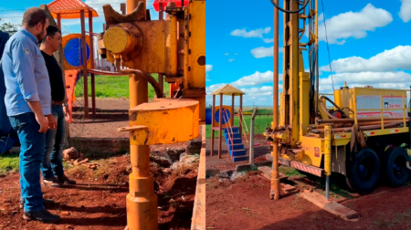 Após 10 anos, perfuração de poço começa no Bella Vitta para reforçar abastecimento em Cândido Mota Obra está sendo realizada com recursos próprios do município - FOTO: Divulgação